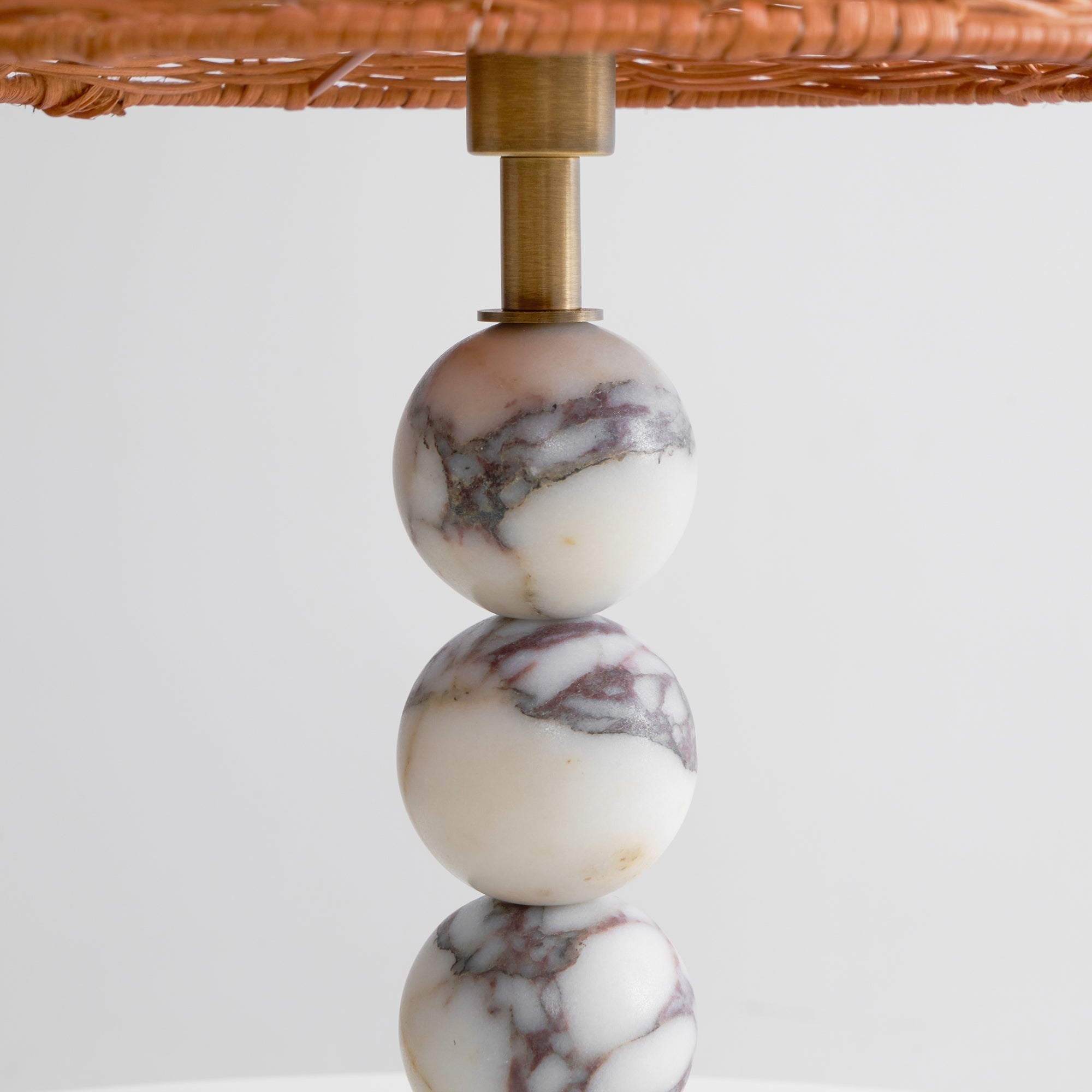 Rattan Marble Table Lamp - Lamp Copper