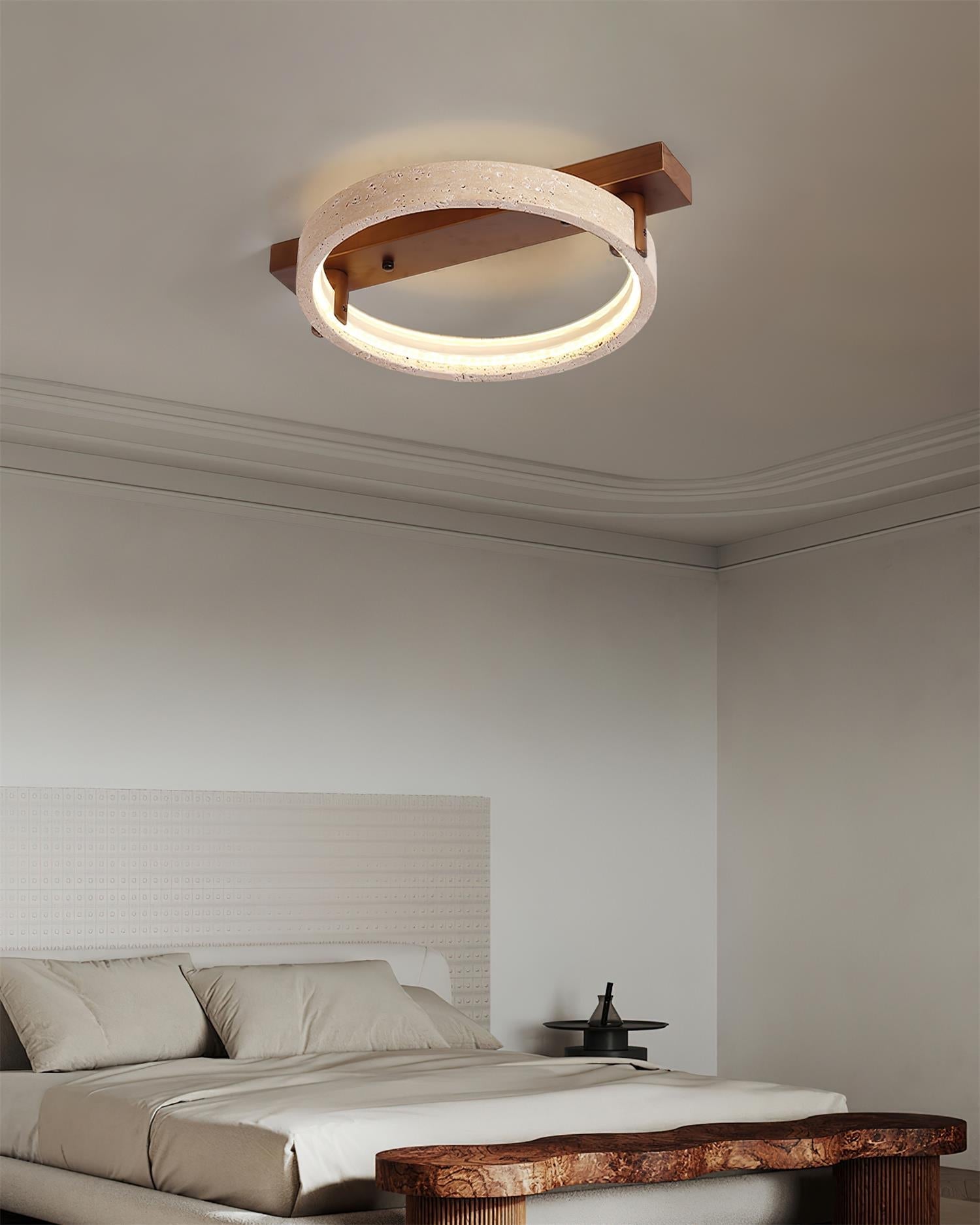 Ritta Natural Travertine Ceiling Lamp - Letslighting