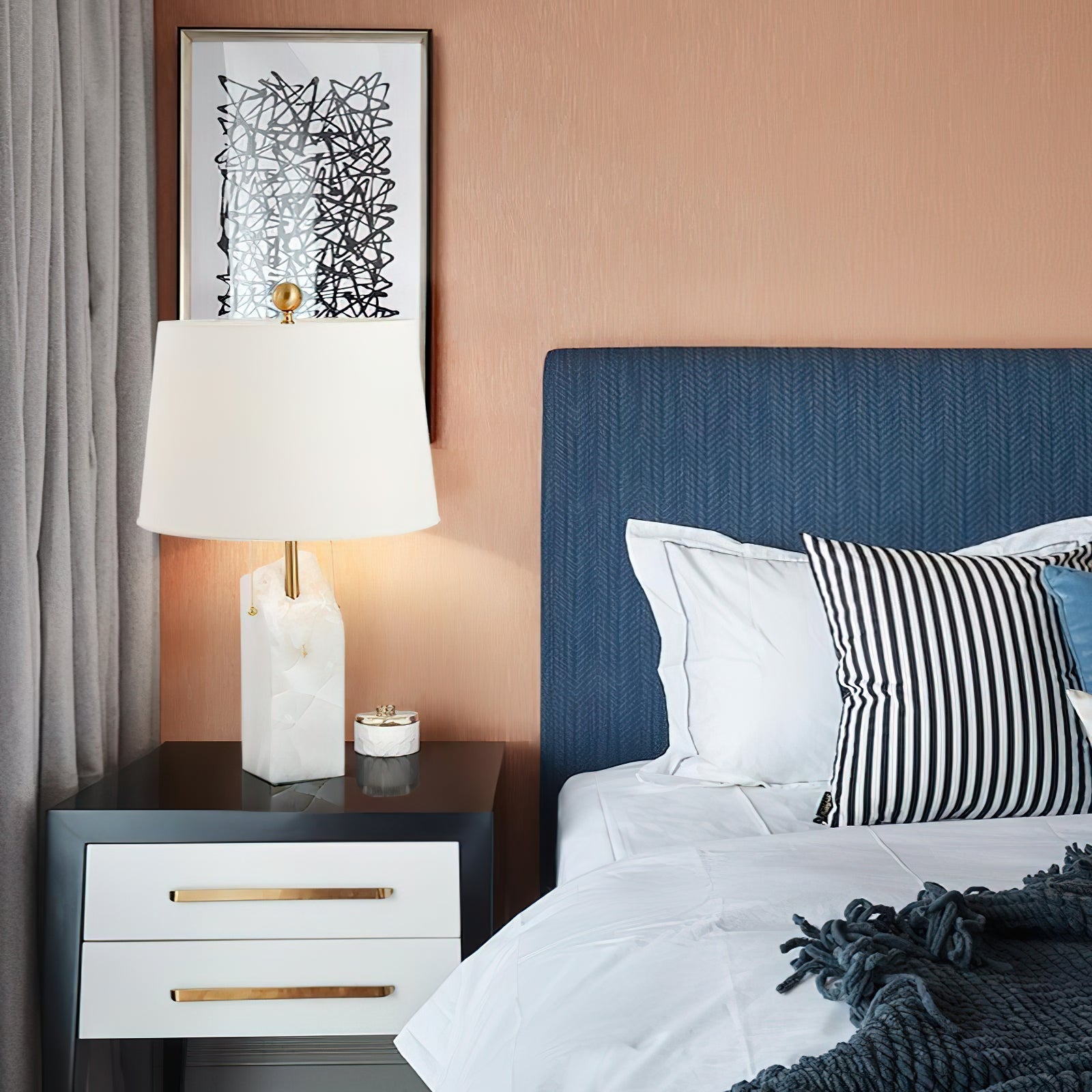 Raw Alabaster Table Lamp - Lamp Copper