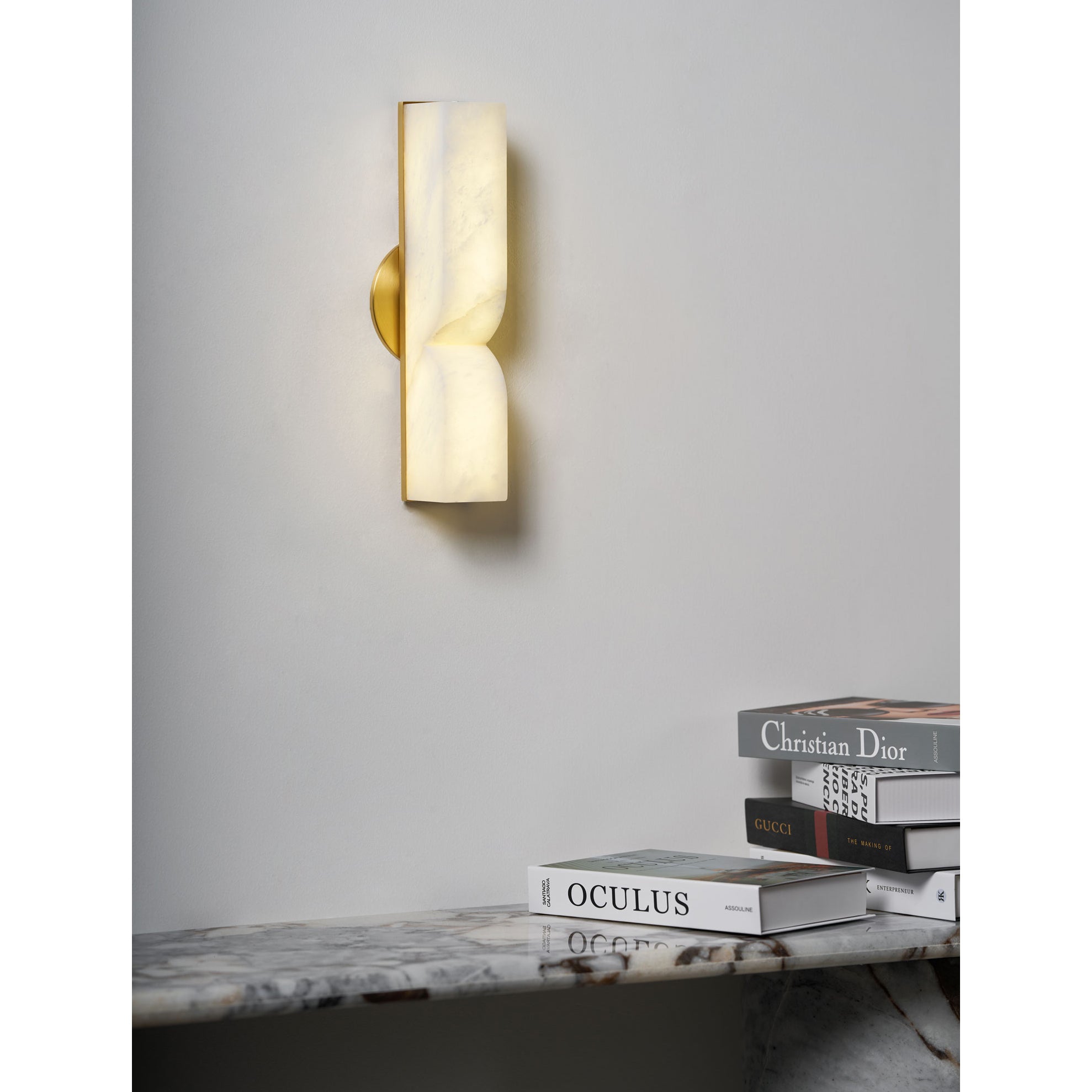 Lyvenisra Modern Minimalist Rectangular Alabaster Wall Lamp - Lamp Copper
