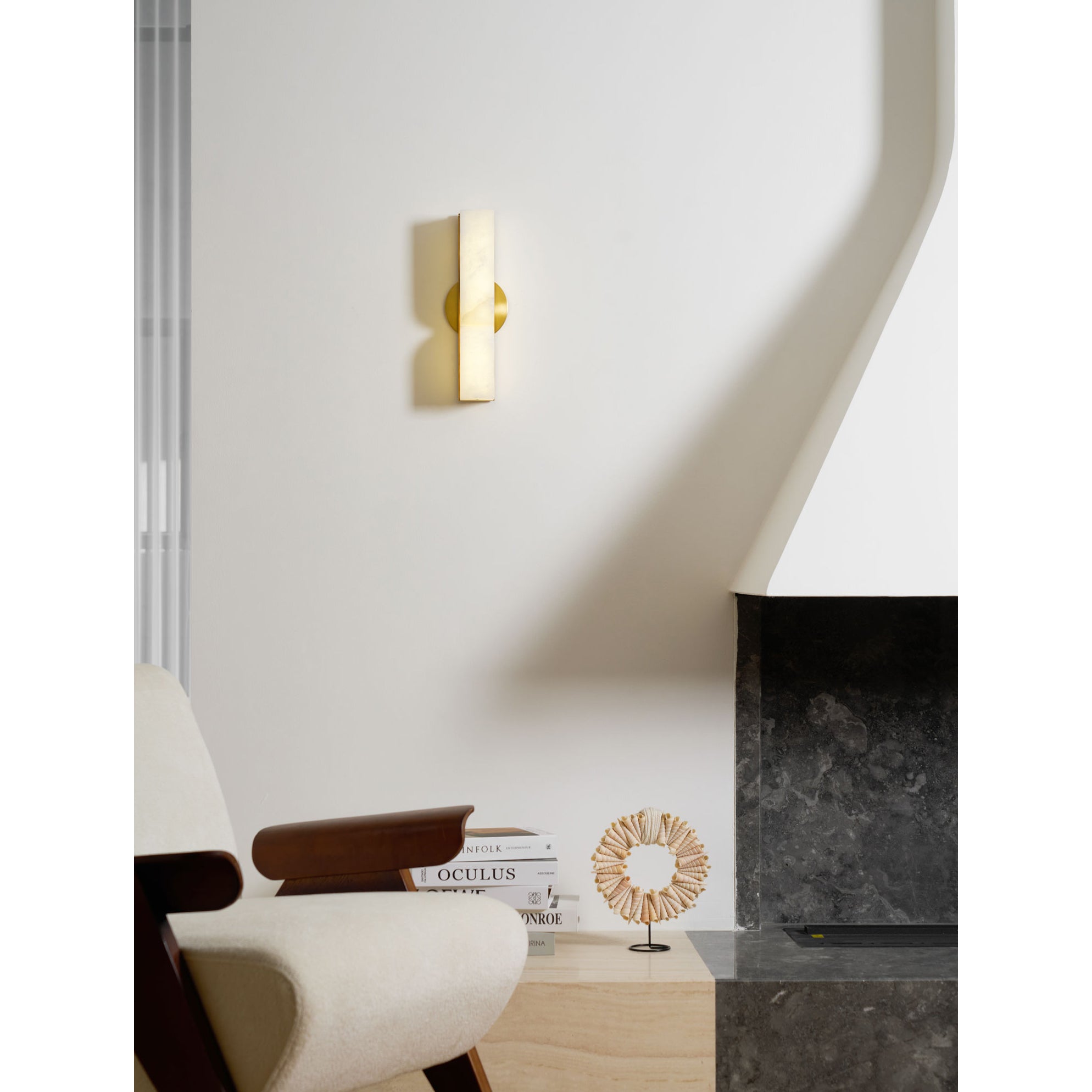 Lyvenisra Modern Minimalist Rectangular Alabaster Wall Lamp - Lamp Copper