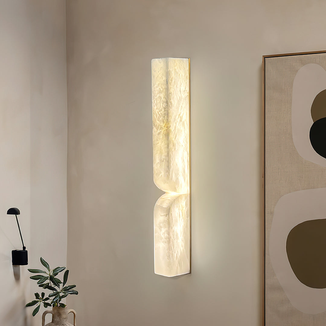 Lyvenisra Modern Minimalist Rectangular Alabaster Wall Lamp - Lamp Copper