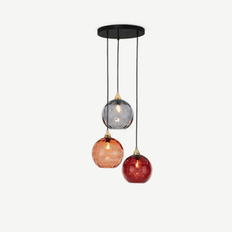Valentina Design LED Lampada a Sospensione Vetro Ripple Acqua Variopinte Ciondolo Sfera Soggiorno/Camera da Letto