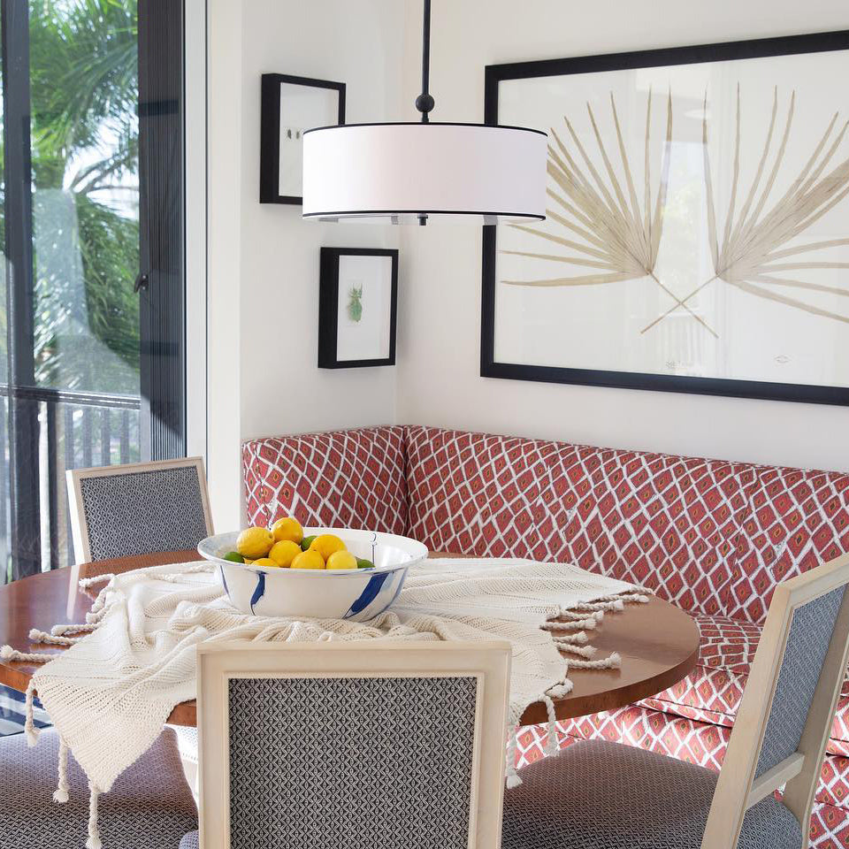 Olvynis Modern Minimalist Hanging Brass Fabric Pendant Lamp - Lamp Copper