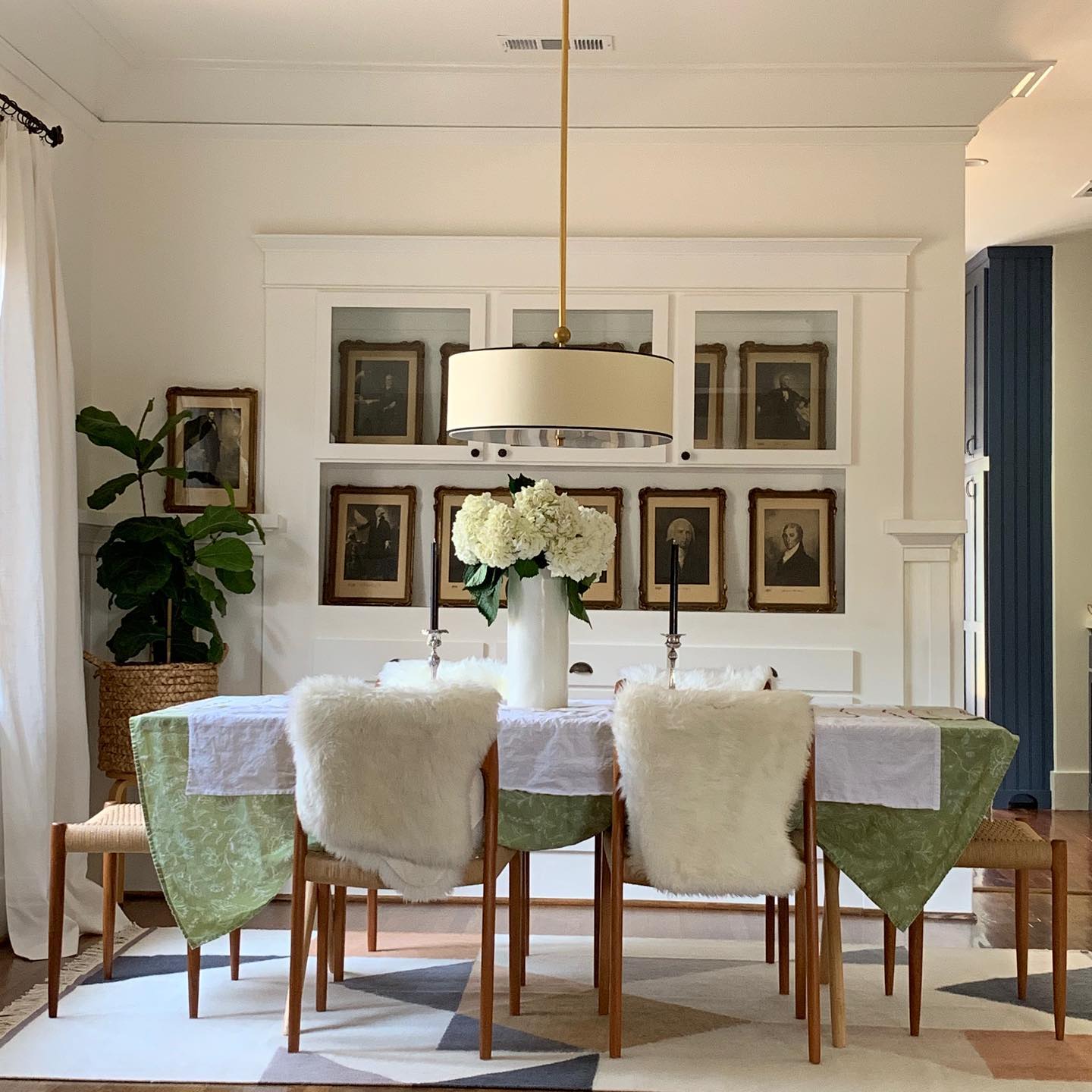 Olvynis Modern Minimalist Hanging Brass Fabric Pendant Lamp - Lamp Copper