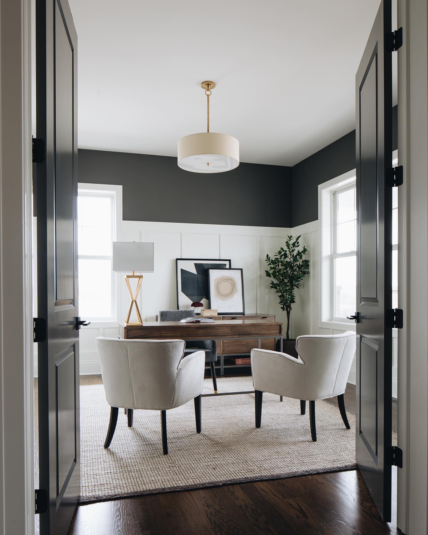 Olvynis Modern Minimalist Hanging Brass Fabric Pendant Lamp - Lamp Copper