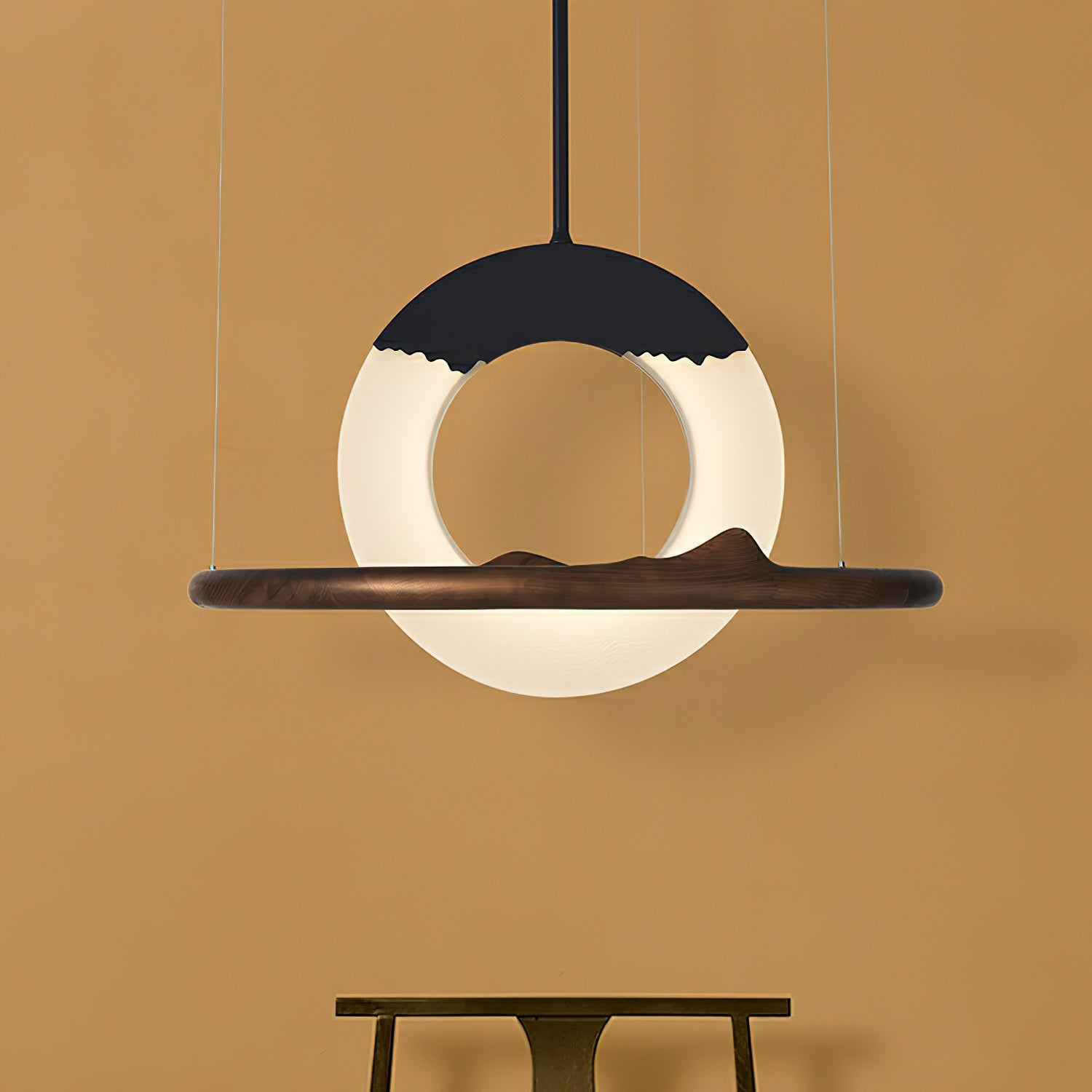 Mytalan Circular Acrylic Wood Pendant Light - Blowlighting