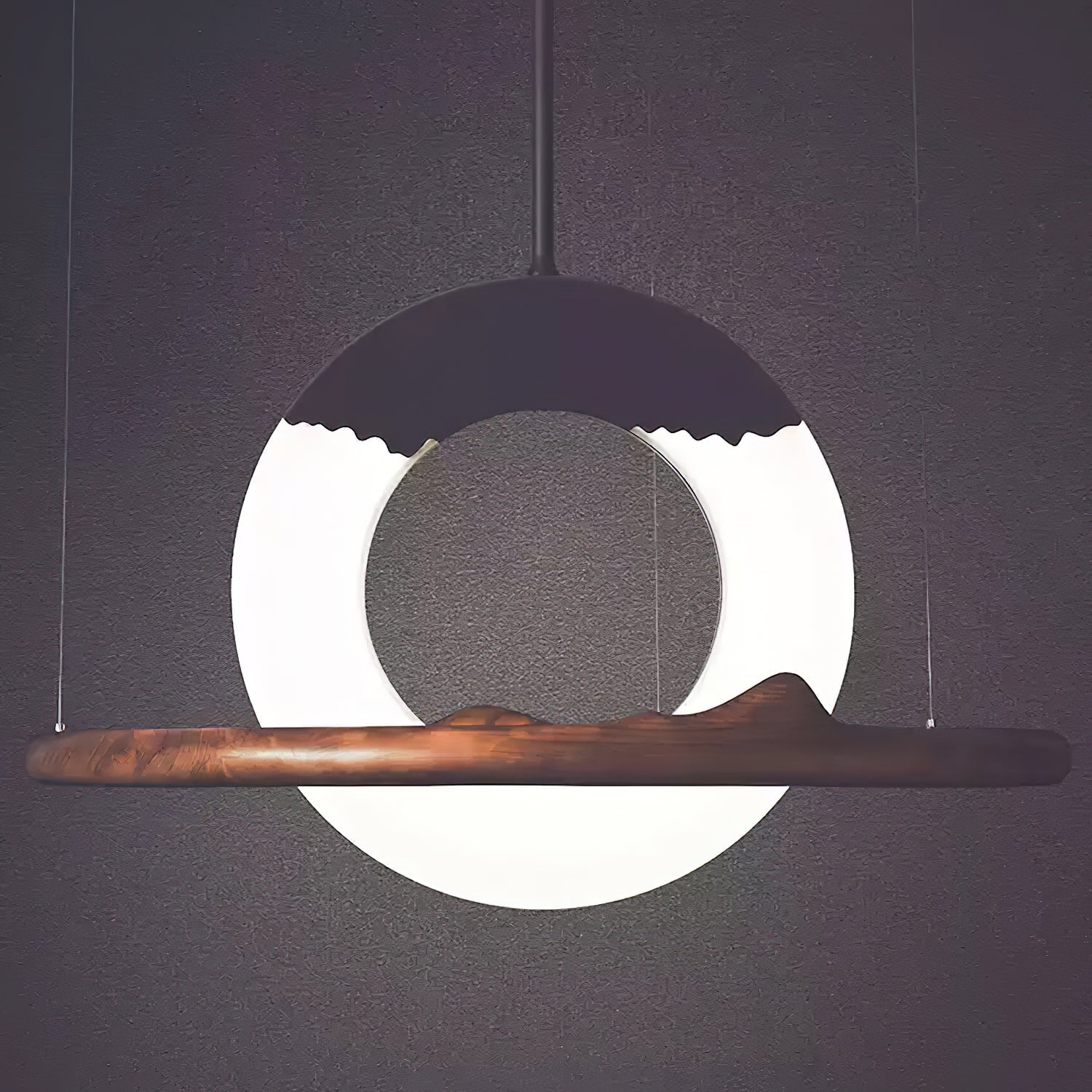 Mytalan Circular Acrylic Wood Pendant Light - Blowlighting