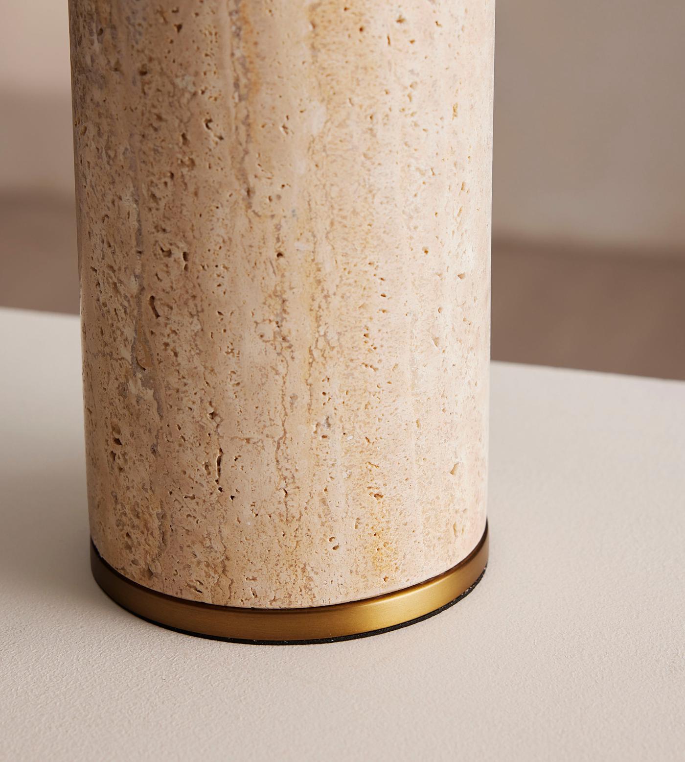 Remi Stone Table Lamp - Lamp Copper