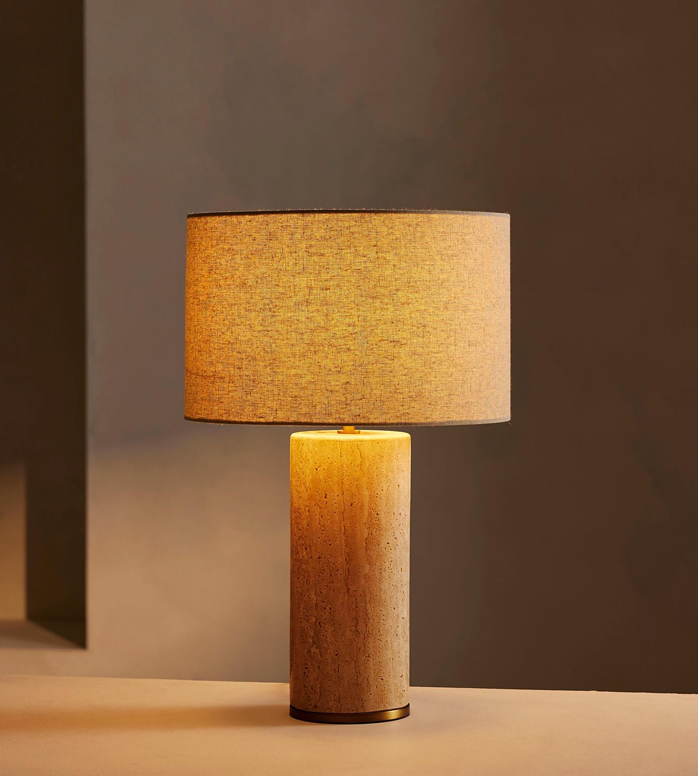 Remi Stone Table Lamp - Lamp Copper