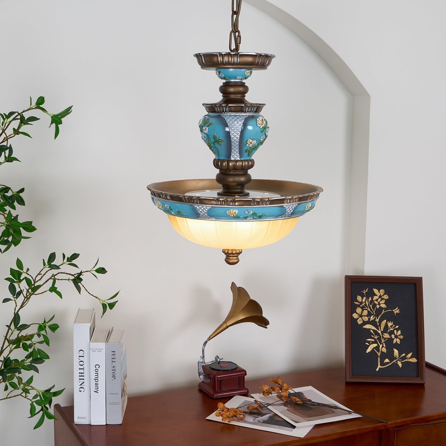 Retro Floral Resin Pendant Light - Blowlighting