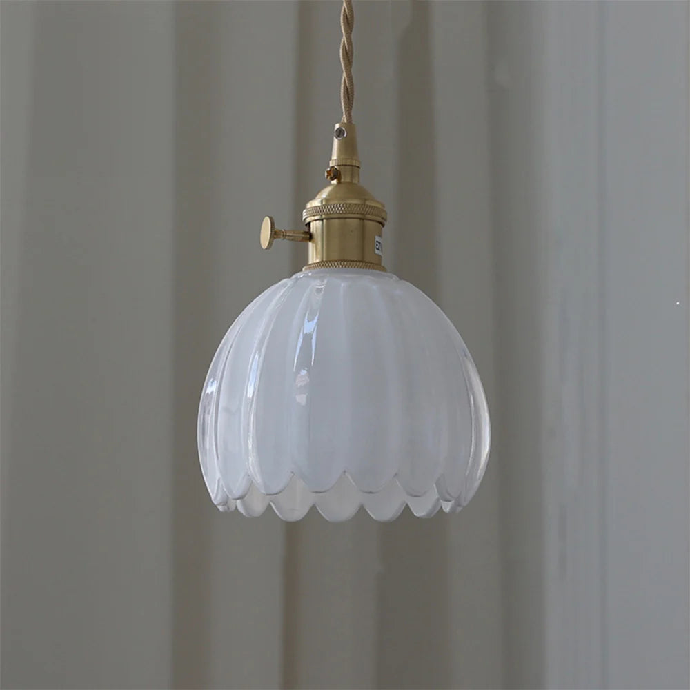 Valentina Vintage Metallo Vetro Sospensione Bianco Ambra Marrone Soggiorno