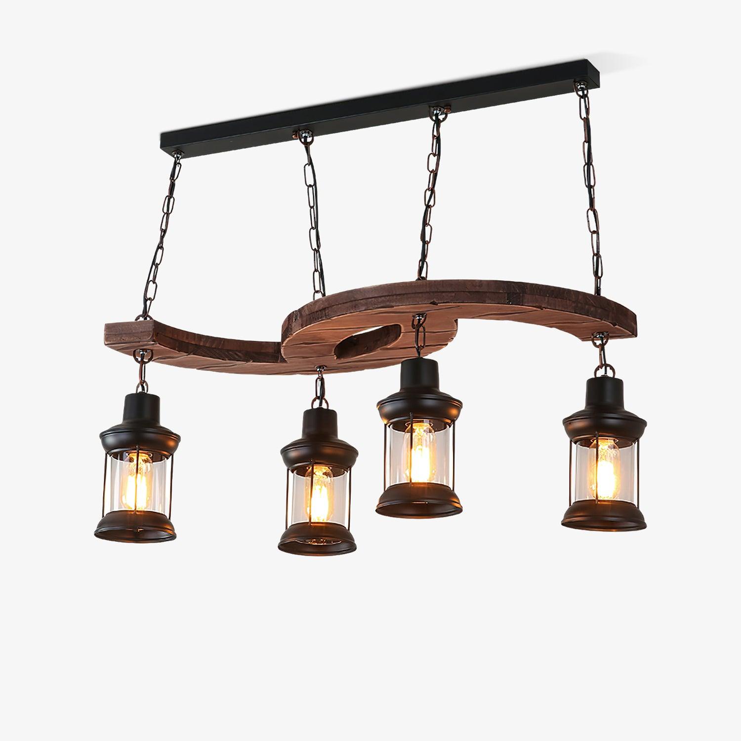 Aurora Chandelier Boat Wood Vintage - Blowlighting