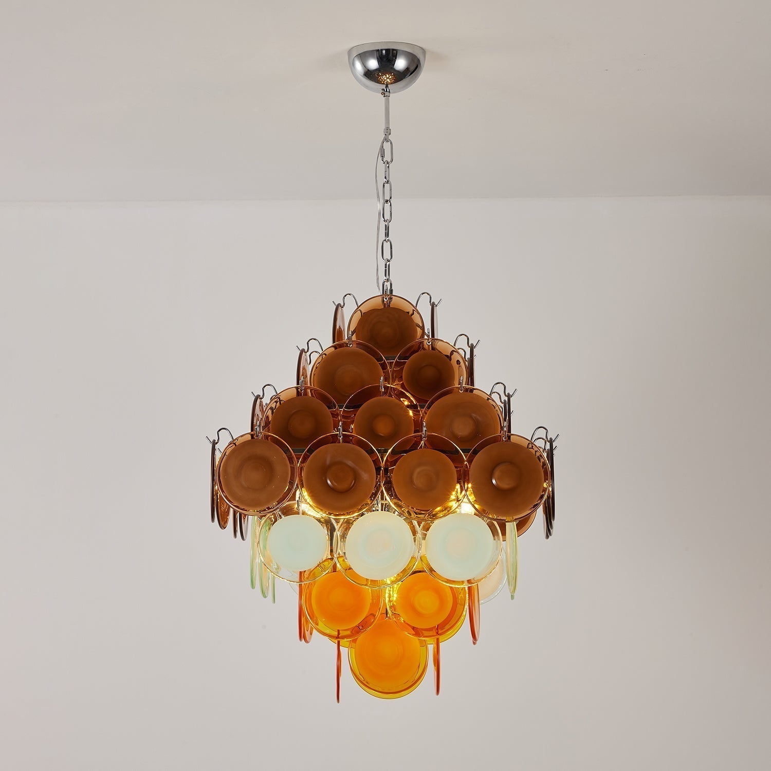 Aurora Chandelier Retro Glass Disc Multicolor Vintage - Neutralighting