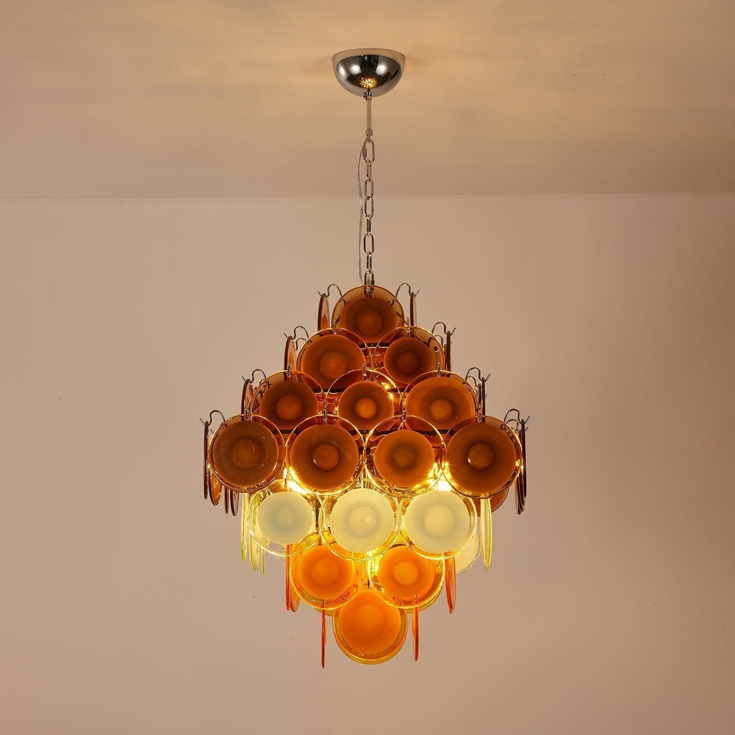 Aurora Chandelier Retro Glass Disc Multicolor Vintage - Neutralighting
