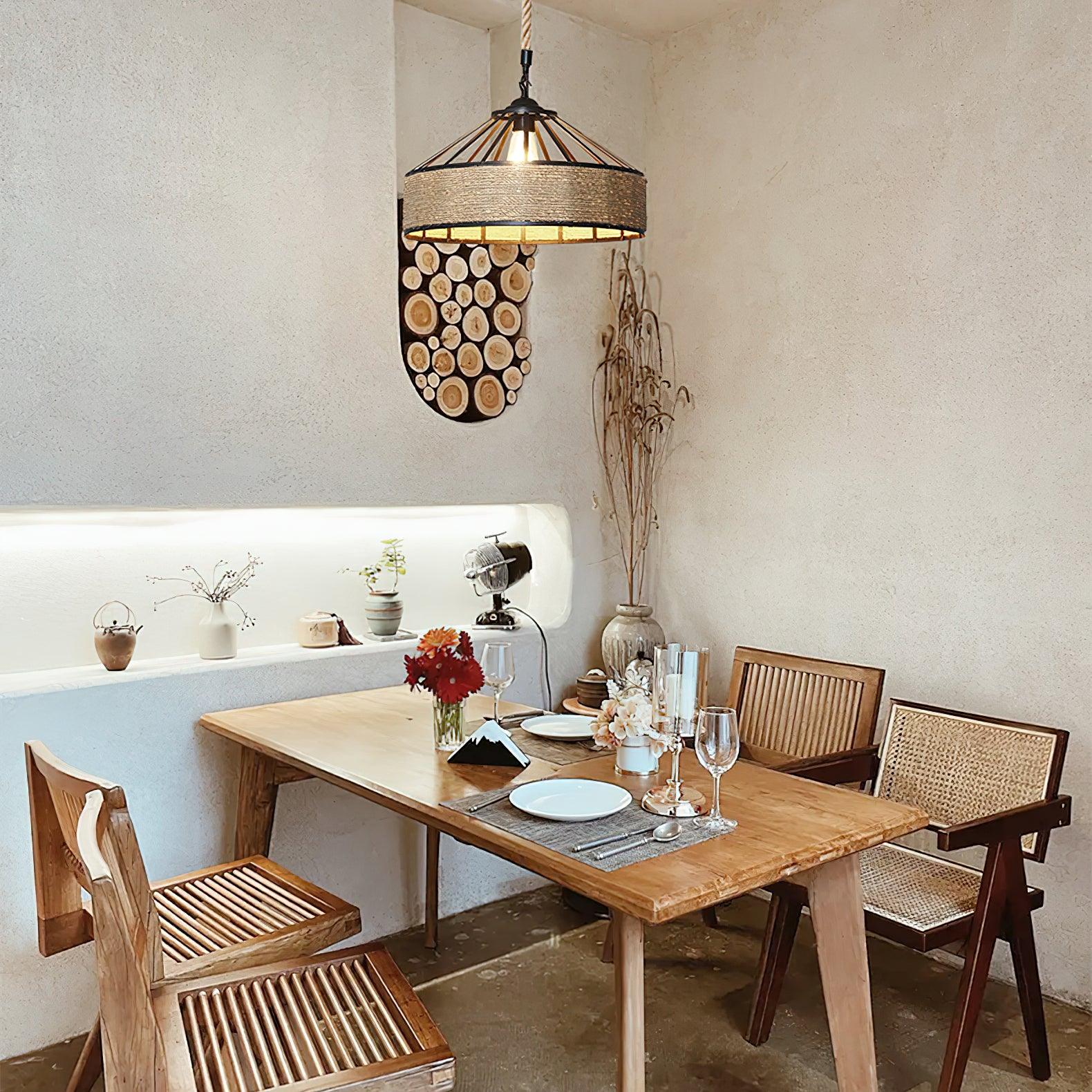 Retro Hemp Rope Exquisite Pendant Light - Blowlighting