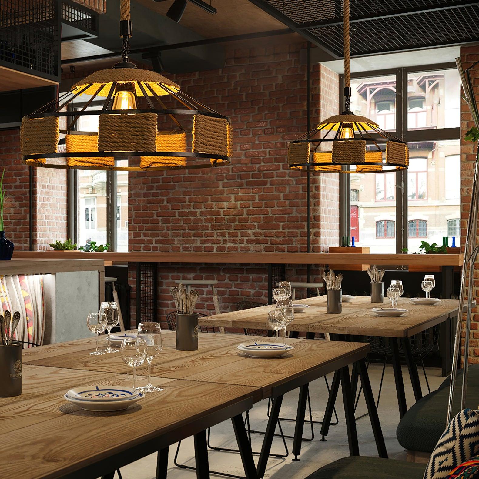 Retro Hemp Rope Exquisite Pendant Light - Blowlighting