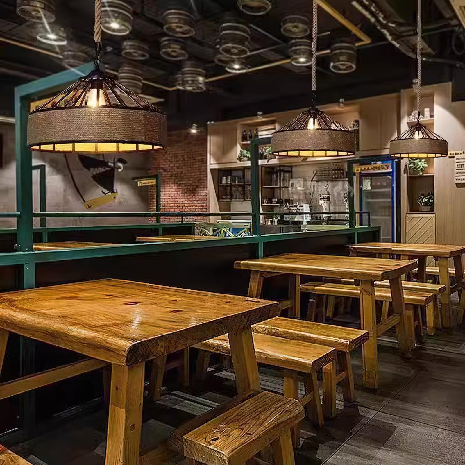 Retro Hemp Rope Exquisite Pendant Light - Blowlighting