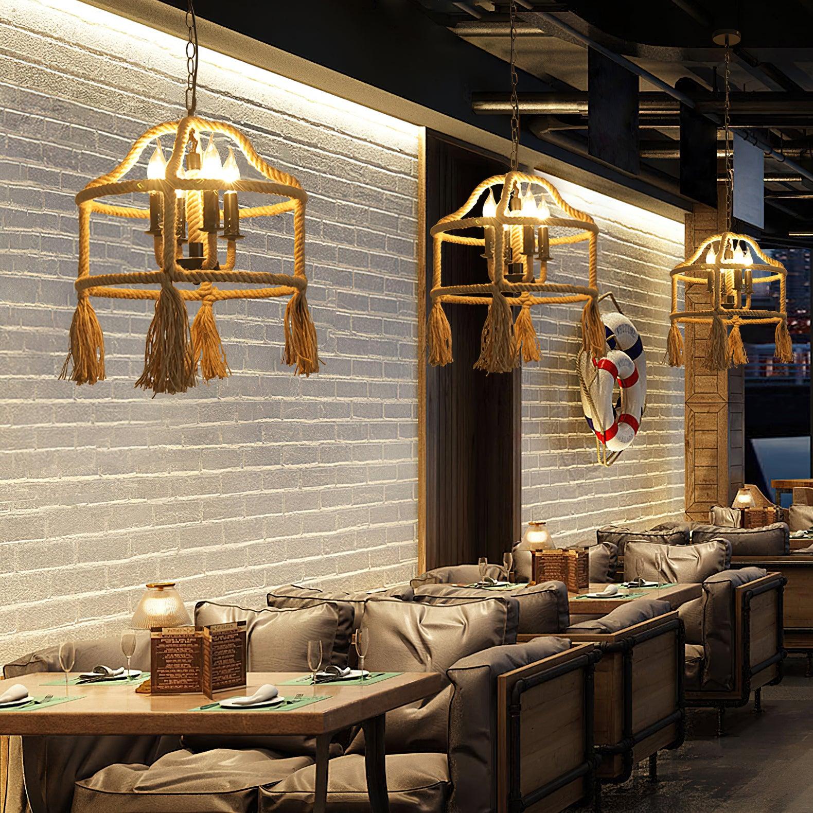 Retro Hemp Rope Exquisite Pendant Light - Blowlighting