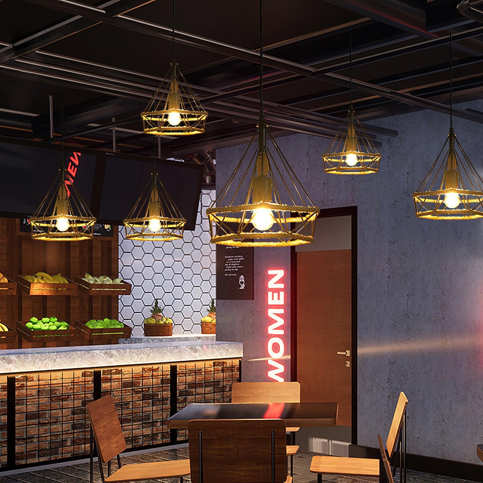 Retro Hemp Rope Interesting Pendant Light - Blowlighting