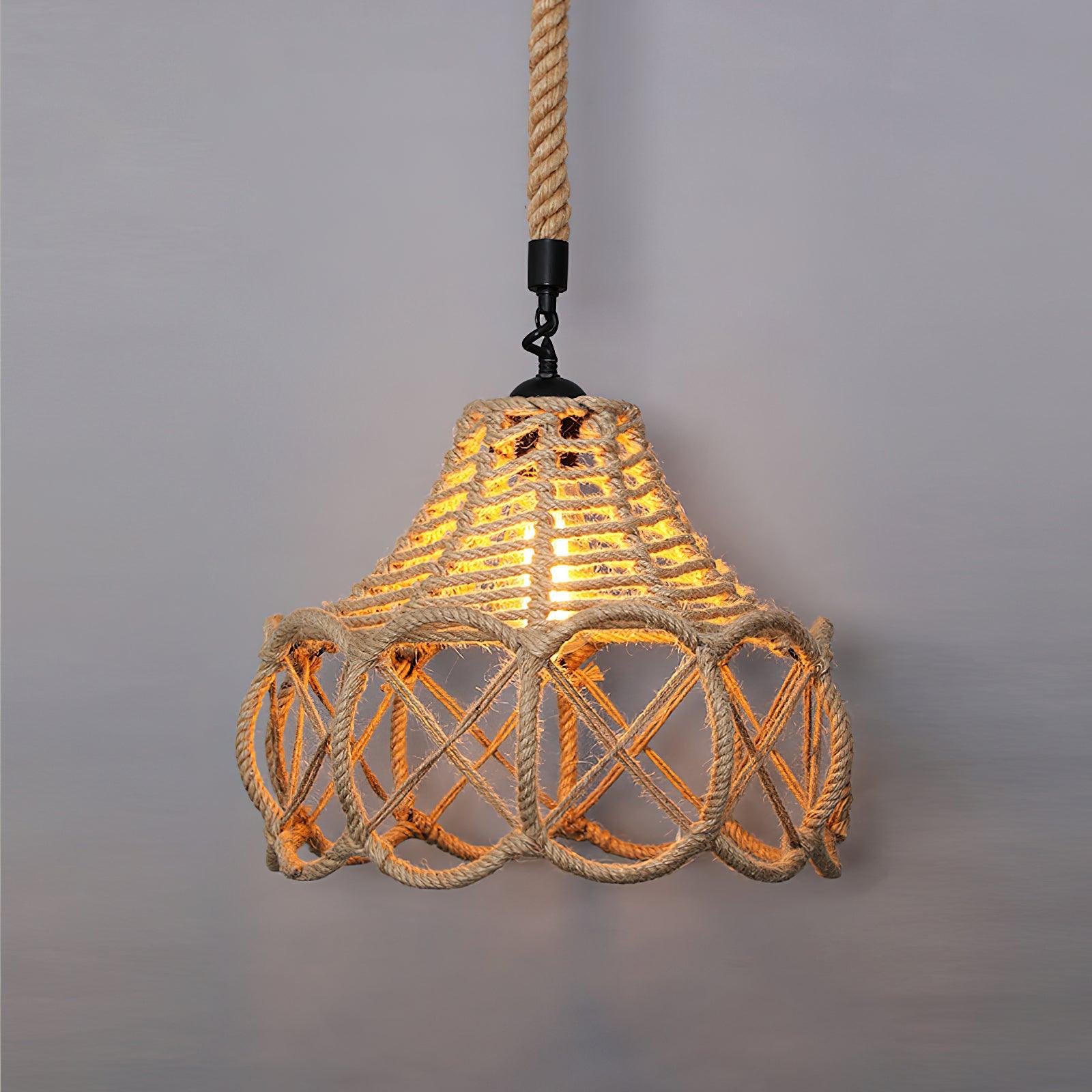 Retro Hemp Rope Interesting Pendant Light - Blowlighting