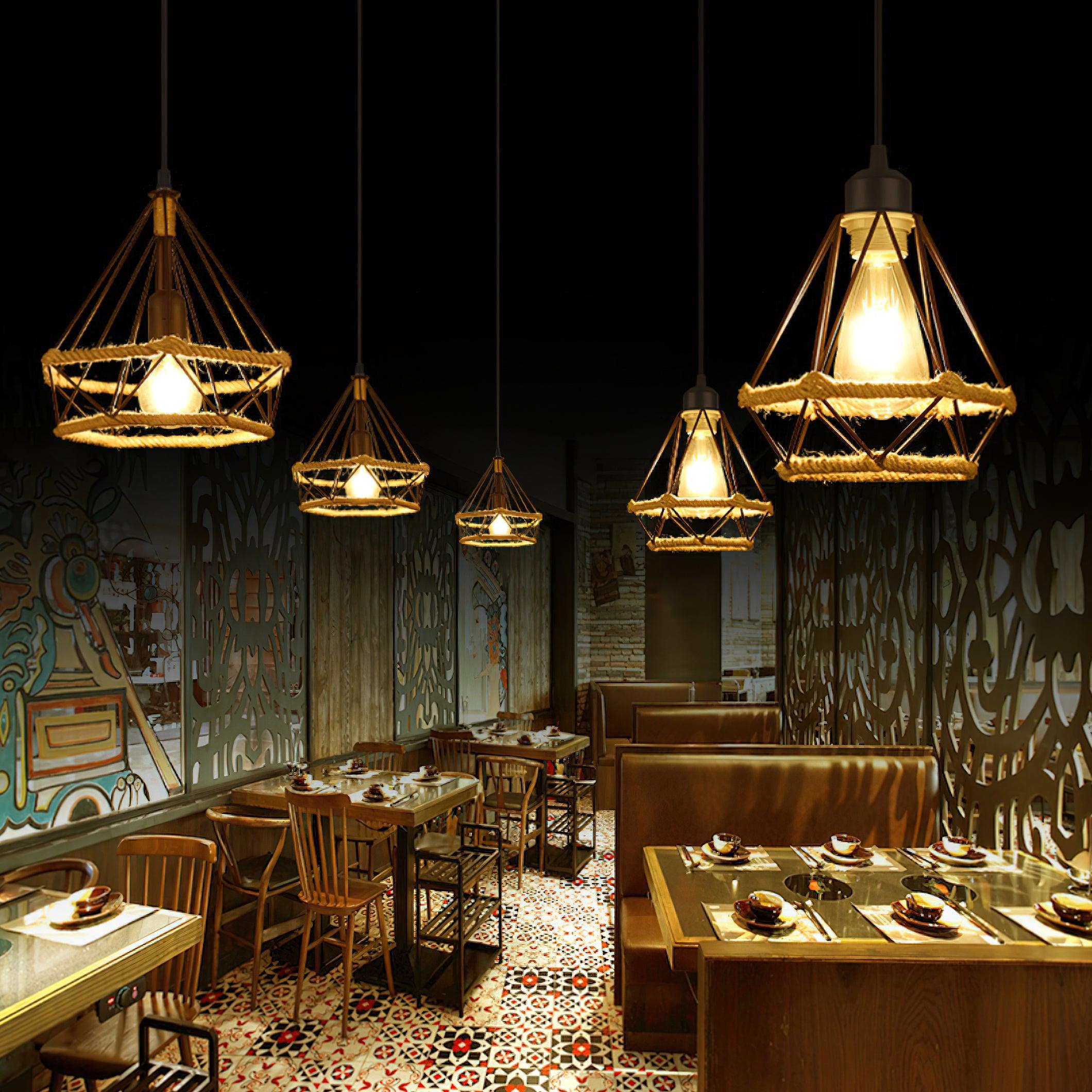 Retro Hemp Rope Interesting Pendant Light - Blowlighting