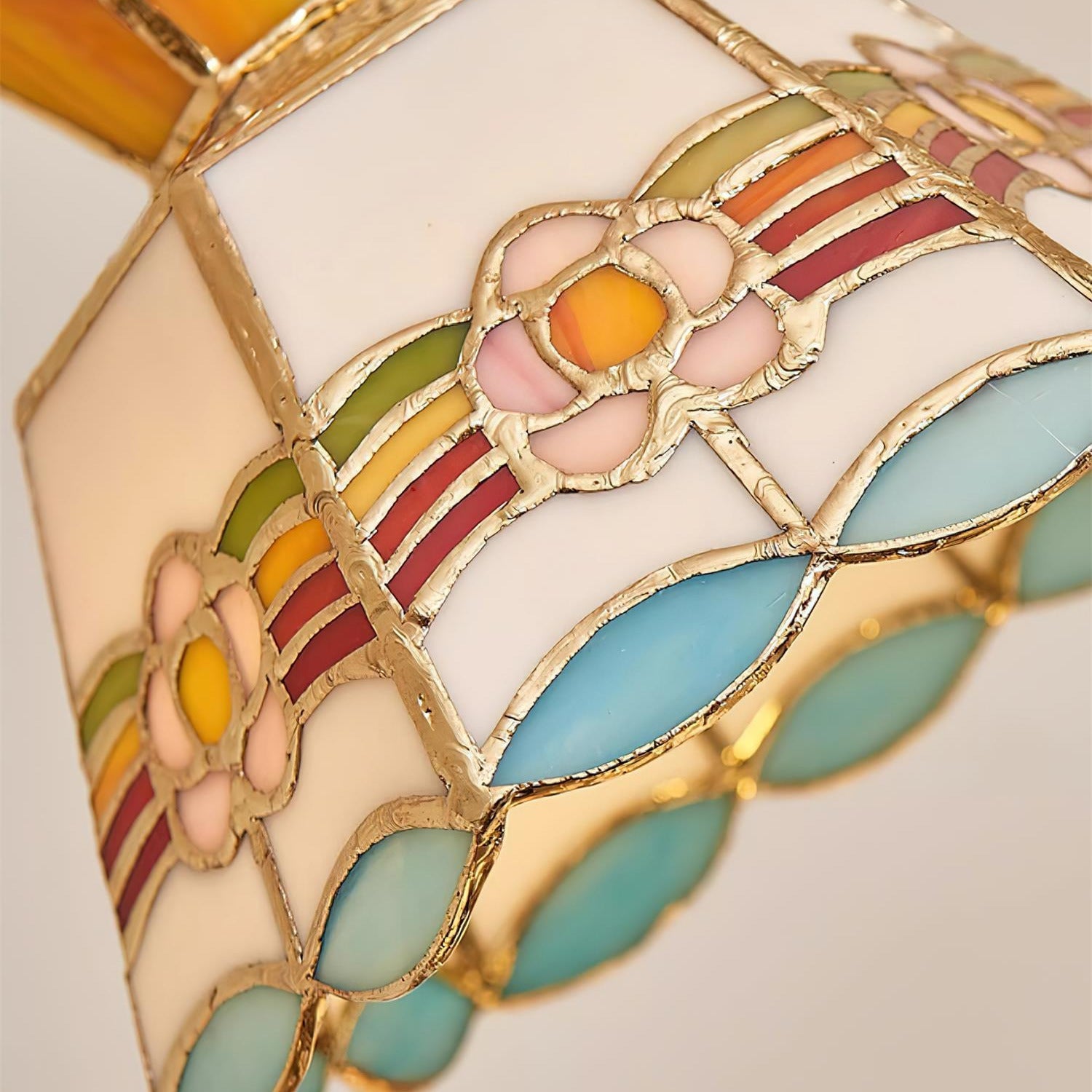 Tiffany Lampade a Sospensione Retrò in Vetro Floreale
