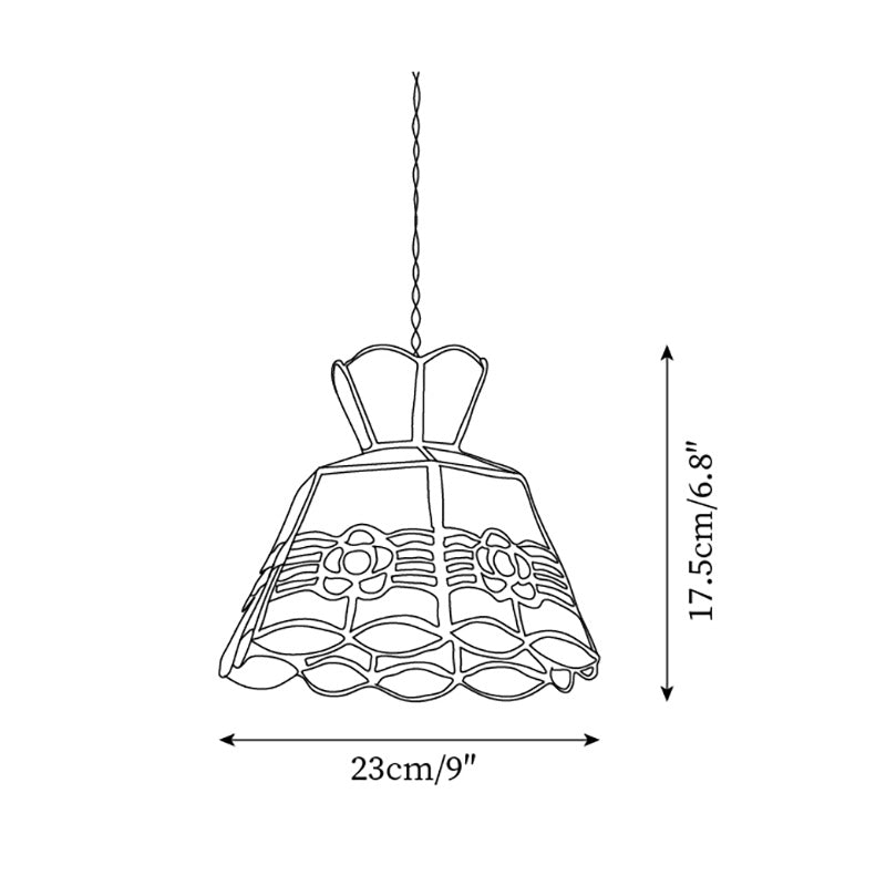Tiffany Lampade a Sospensione Retrò in Vetro Floreale
