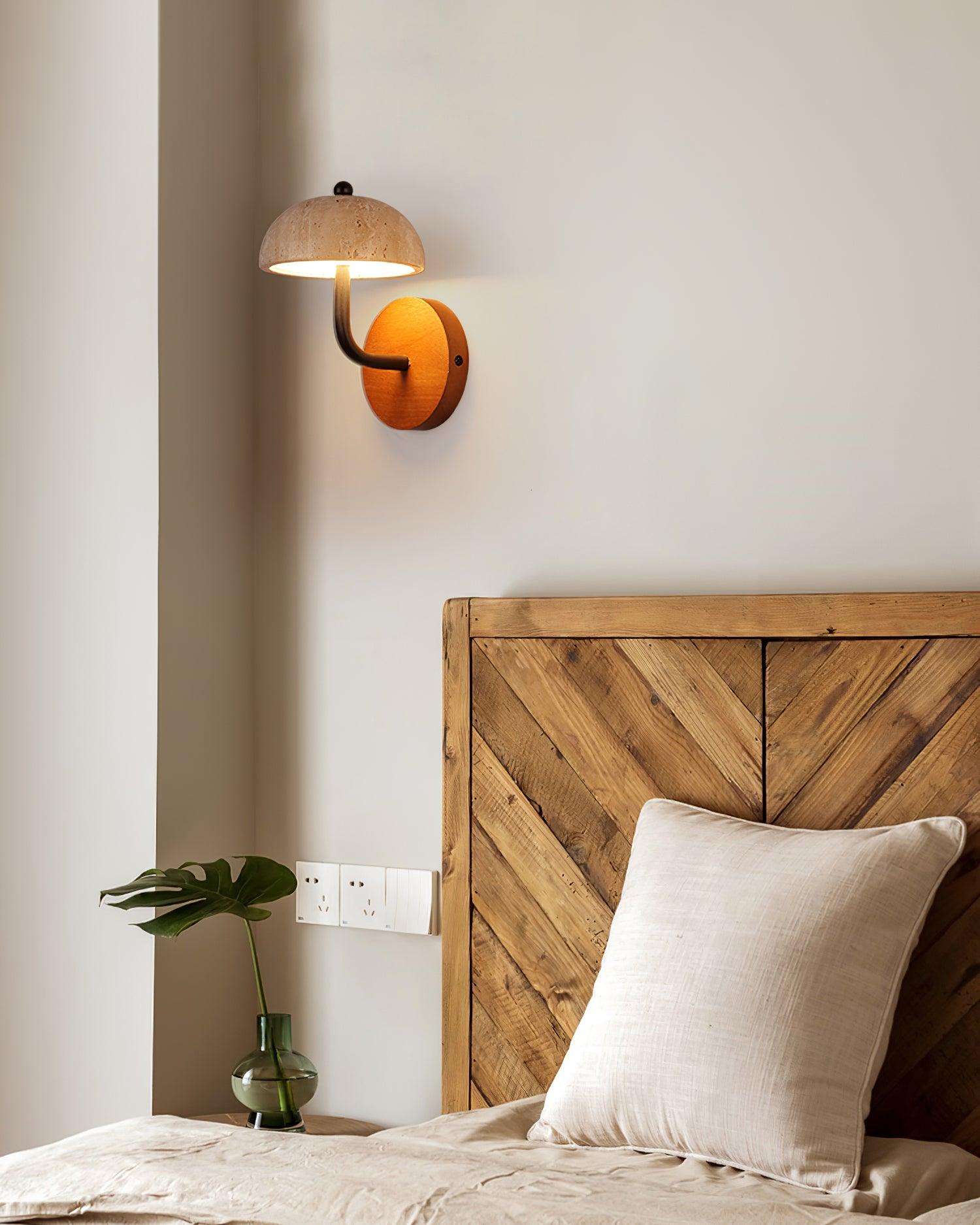 Solaro Wall Light Travertine Half-dome Shade - Letslighting