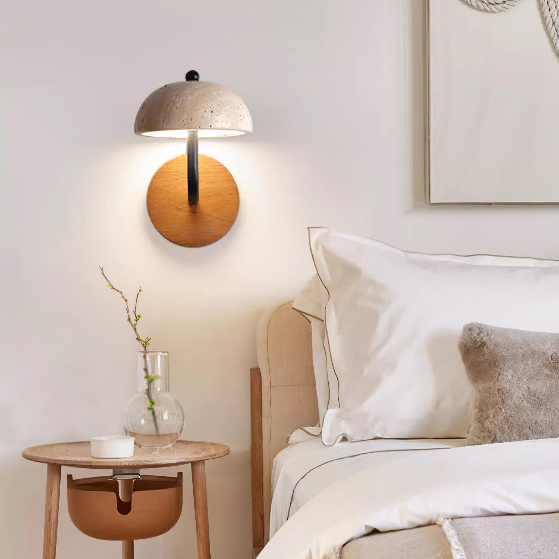 Solaro Wall Light Travertine Half-dome Shade - Letslighting