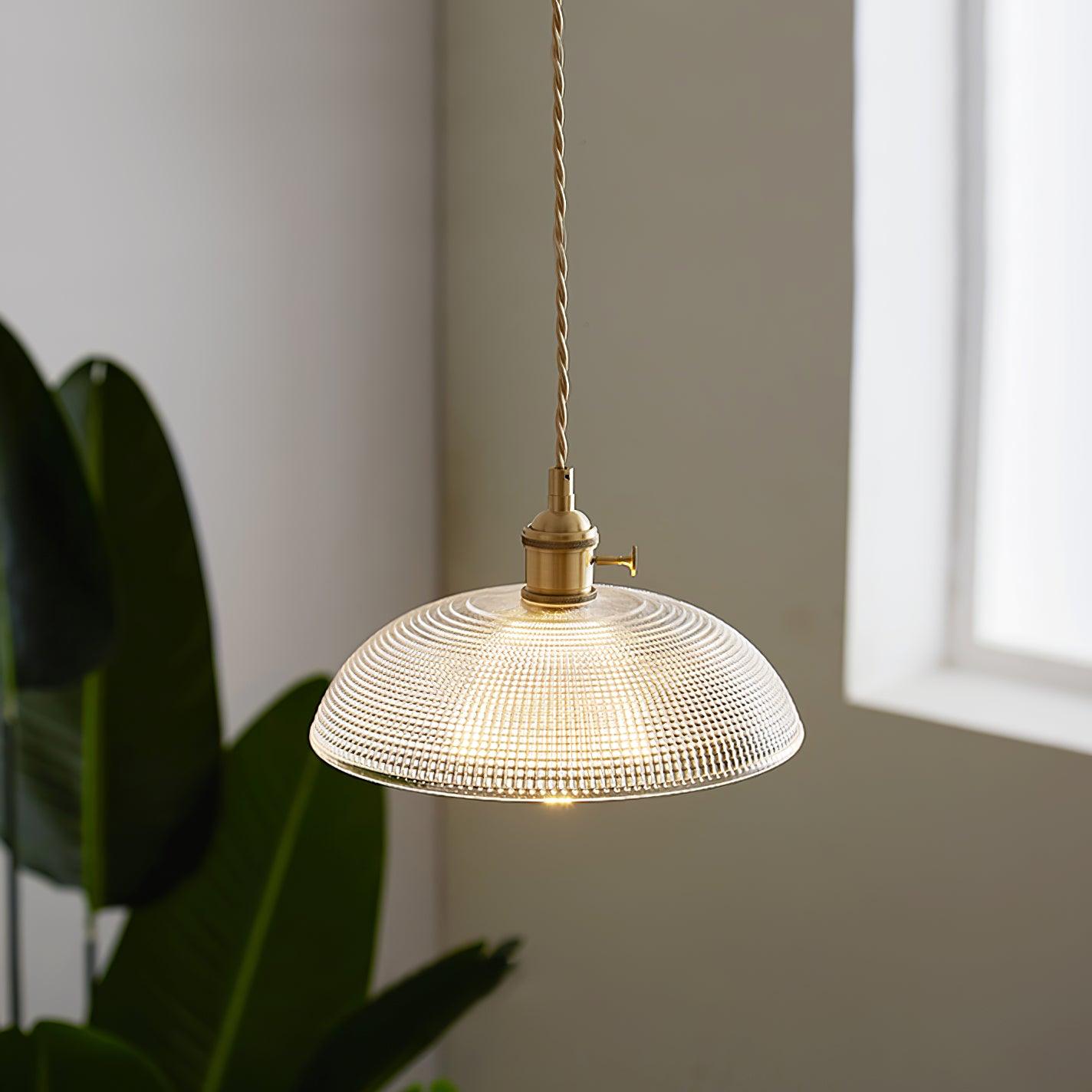 Ribbed Spiral Pendant Light - Blowlighting
