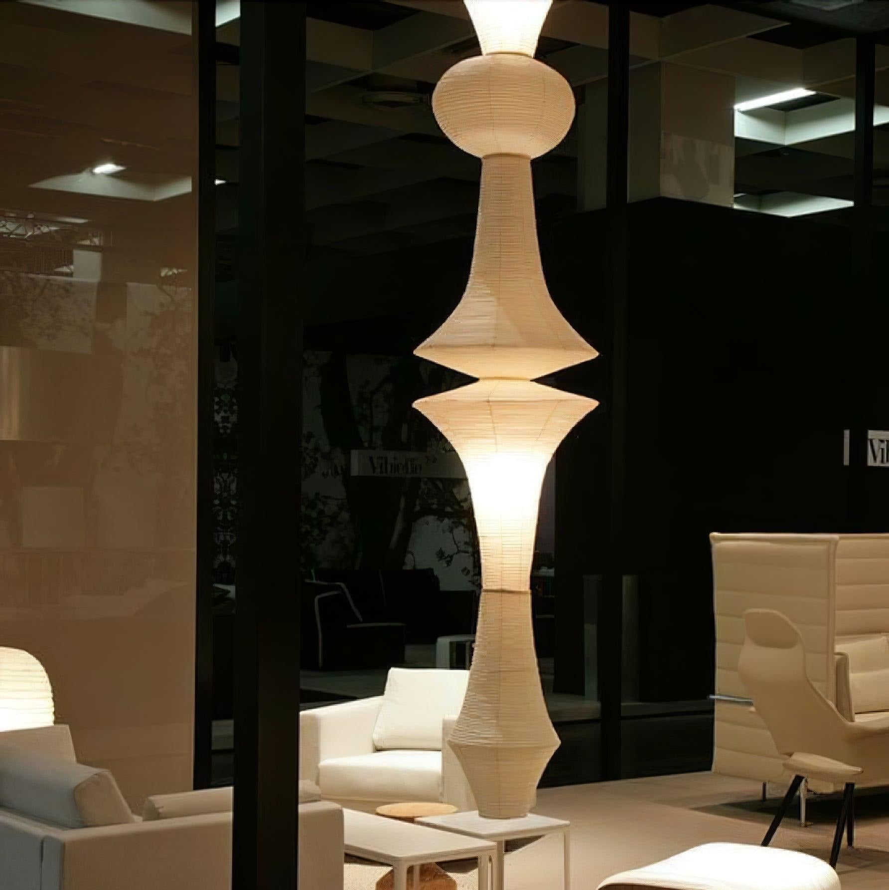 Ritta Lampada a Sospensione Verticale Scultorea in Carta