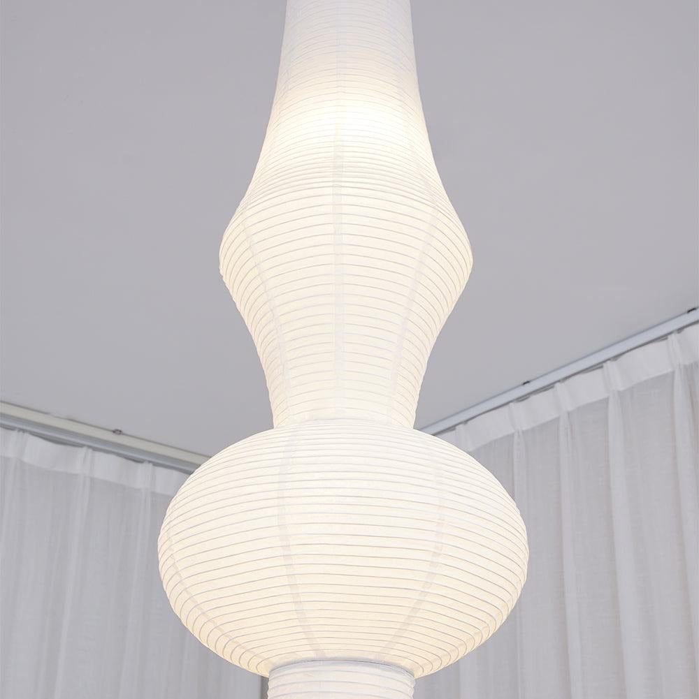Ritta Lampada a Sospensione Verticale Scultorea in Carta