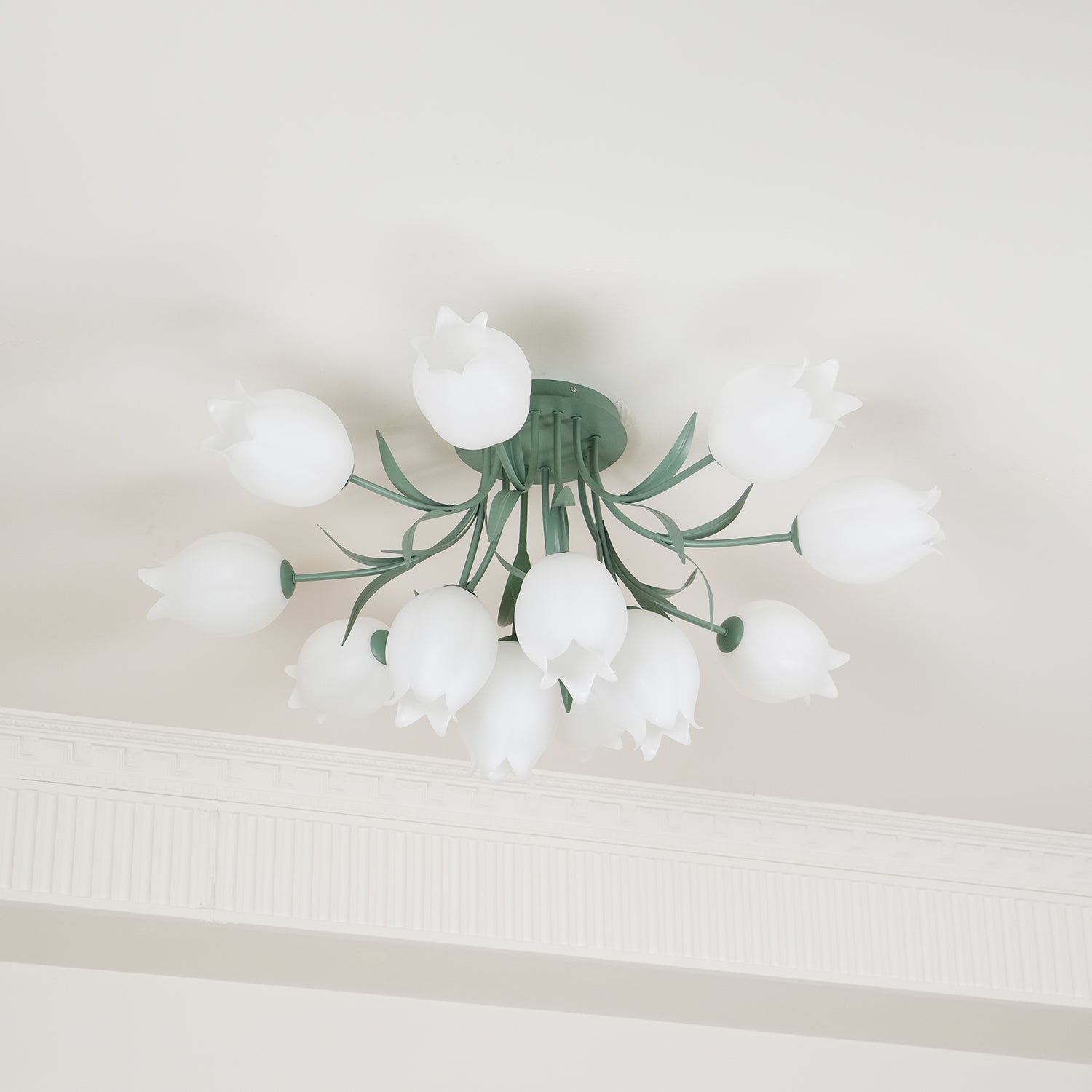 Aria Lampada da Soffitto Flush Mount con Fiore Naturale