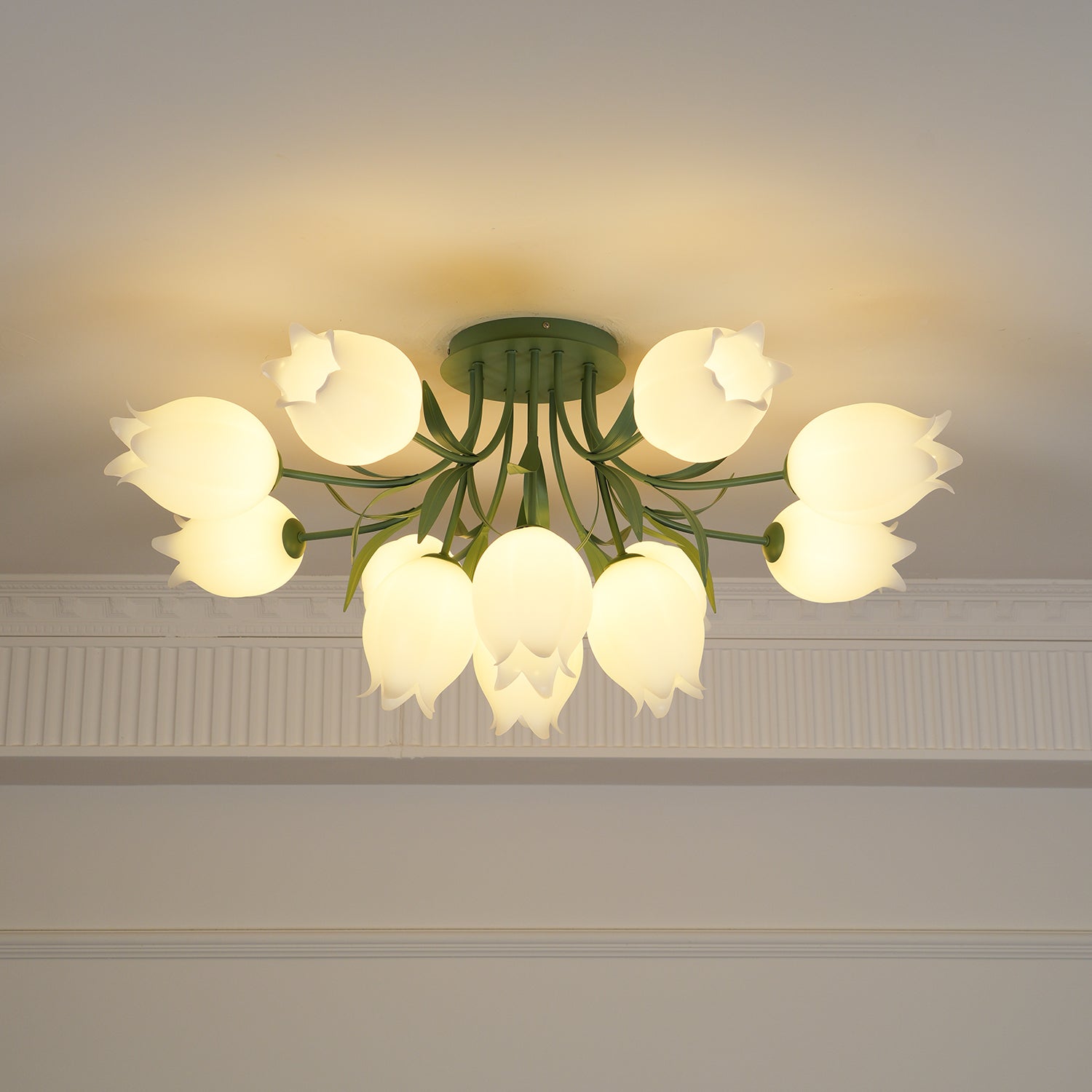 Aria Lampada da Soffitto Flush Mount con Fiore Naturale