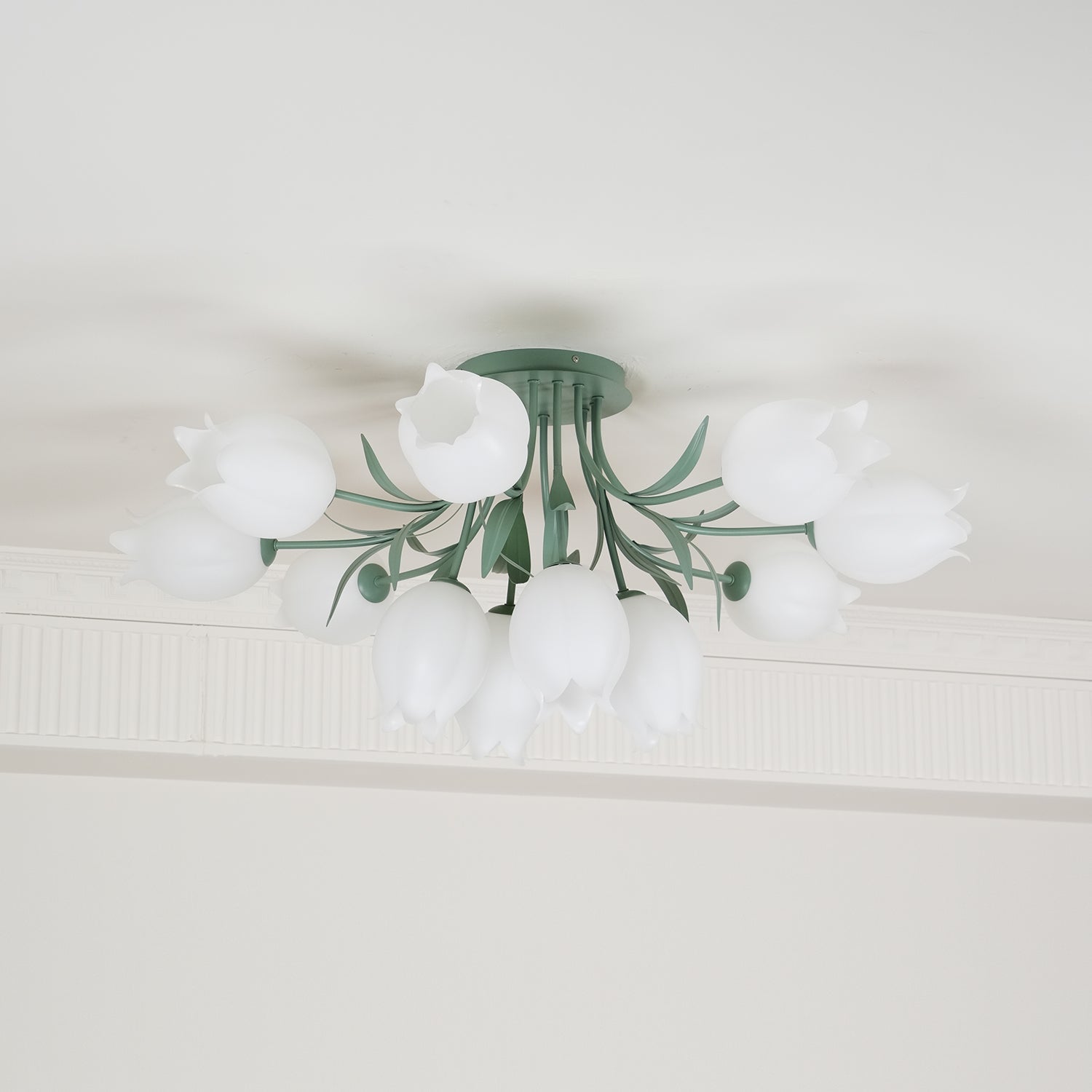 Aria Lampada da Soffitto Flush Mount con Fiore Naturale