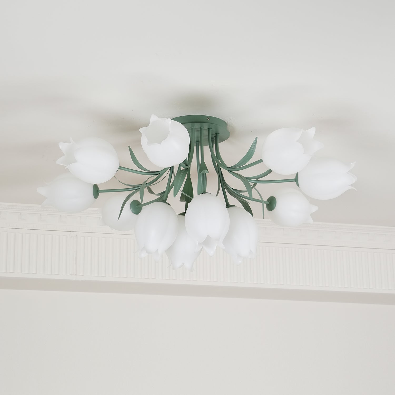 Aria Lampada da Soffitto Flush Mount con Fiore Naturale