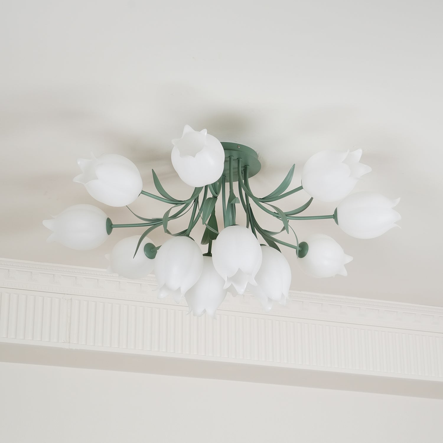 Aria Lampada da Soffitto Flush Mount con Fiore Naturale