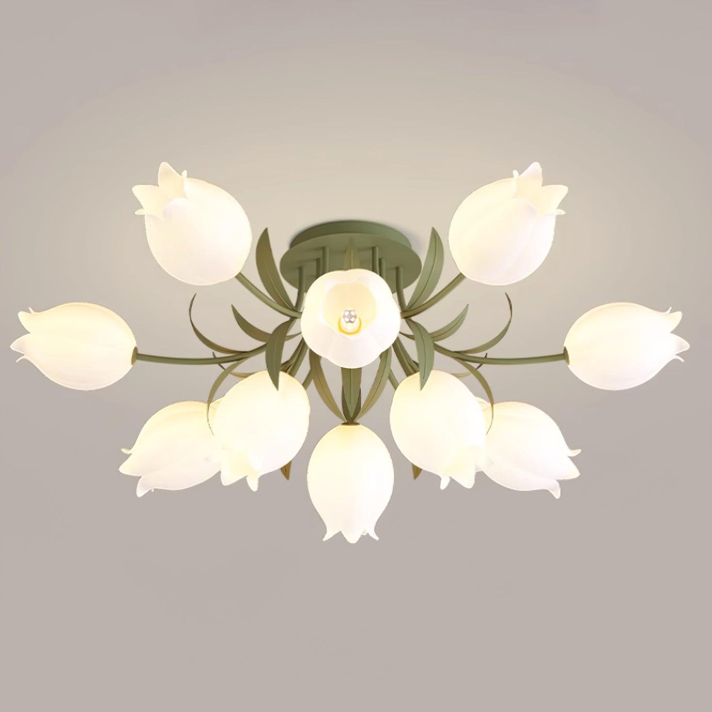 Aria Lampada da Soffitto Flush Mount con Fiore Naturale