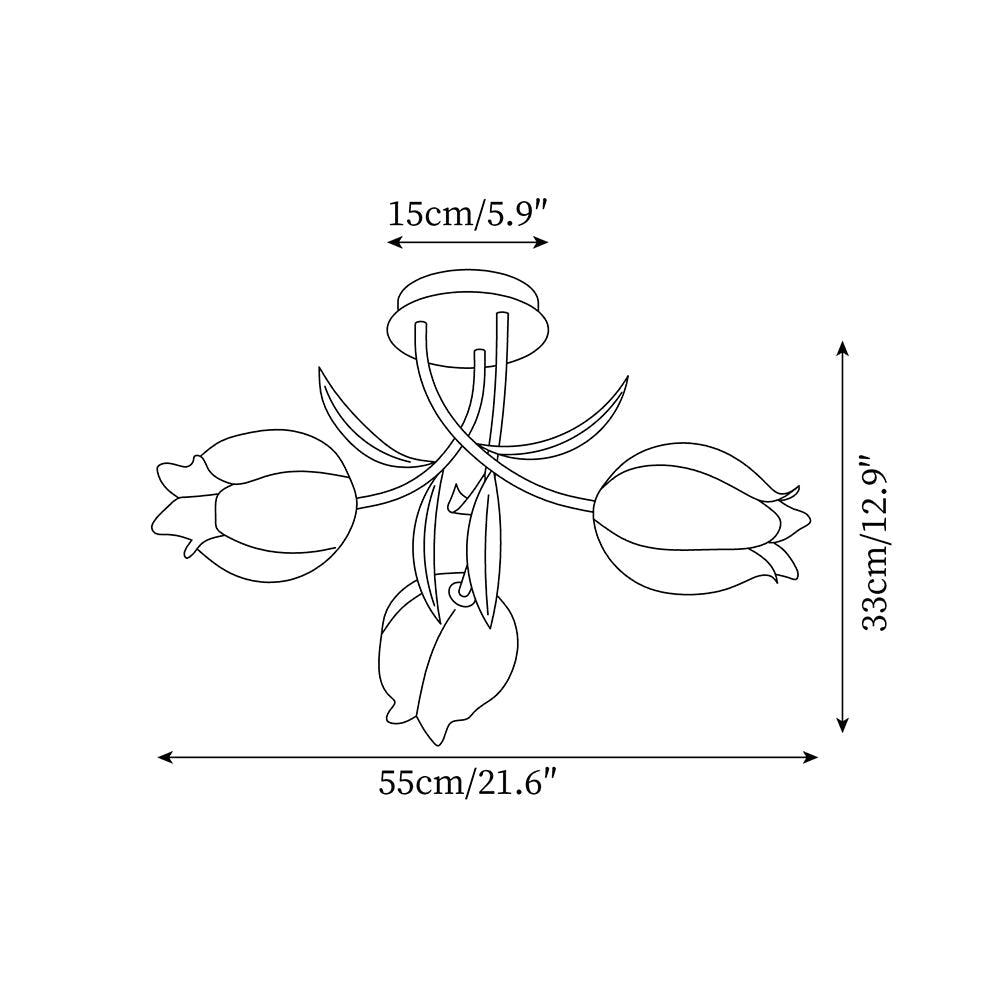 Aria Lampada da Soffitto Flush Mount con Fiore Naturale
