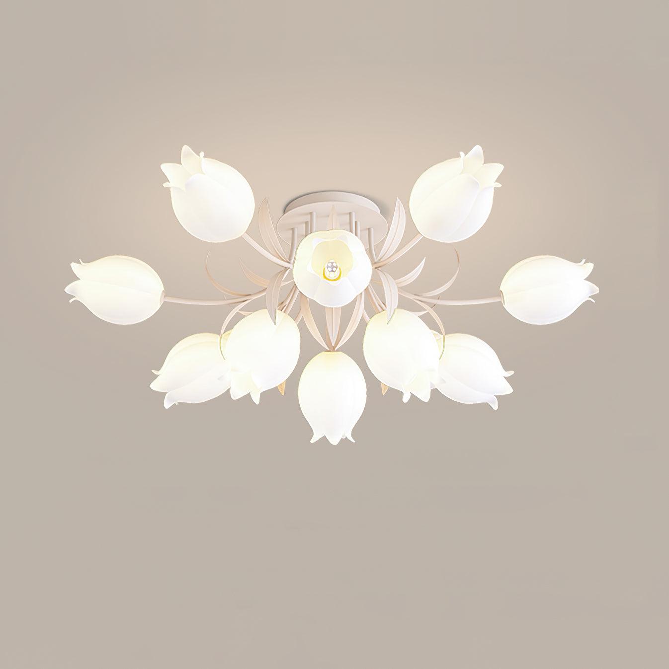 Aria Lampada da Soffitto Flush Mount con Fiore Naturale