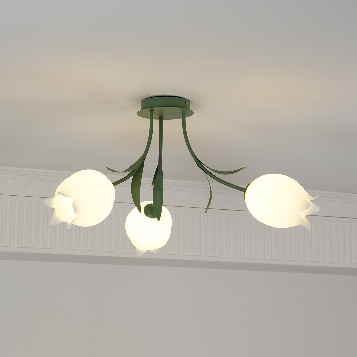 Aria Lampada da Soffitto Flush Mount con Fiore Naturale