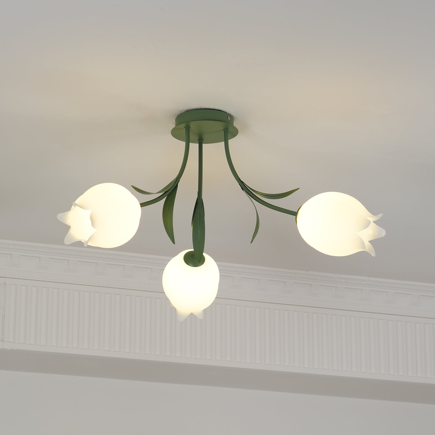 Aria Lampada da Soffitto Flush Mount con Fiore Naturale