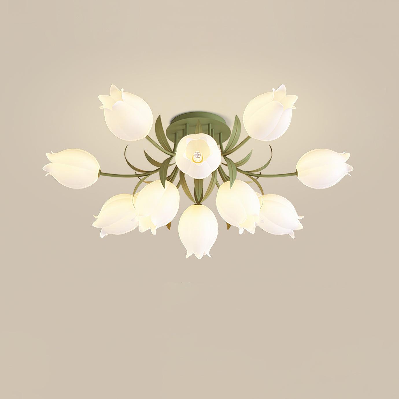 Aria Lampada da Soffitto Flush Mount con Fiore Naturale