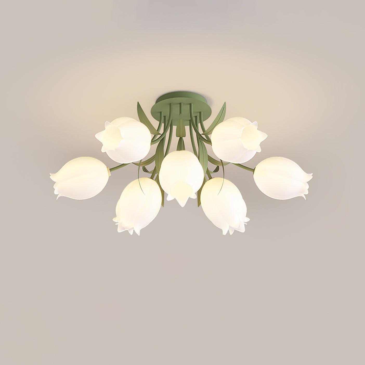Aria Lampada da Soffitto Flush Mount con Fiore Naturale