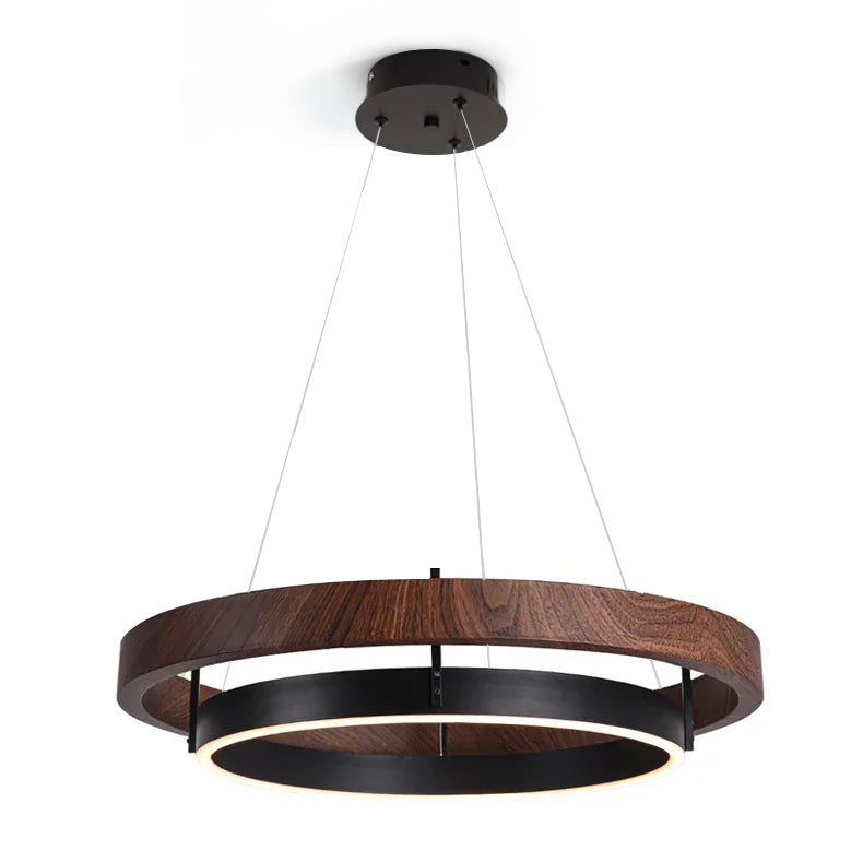 Muto Lampadario ad Anello in Legno