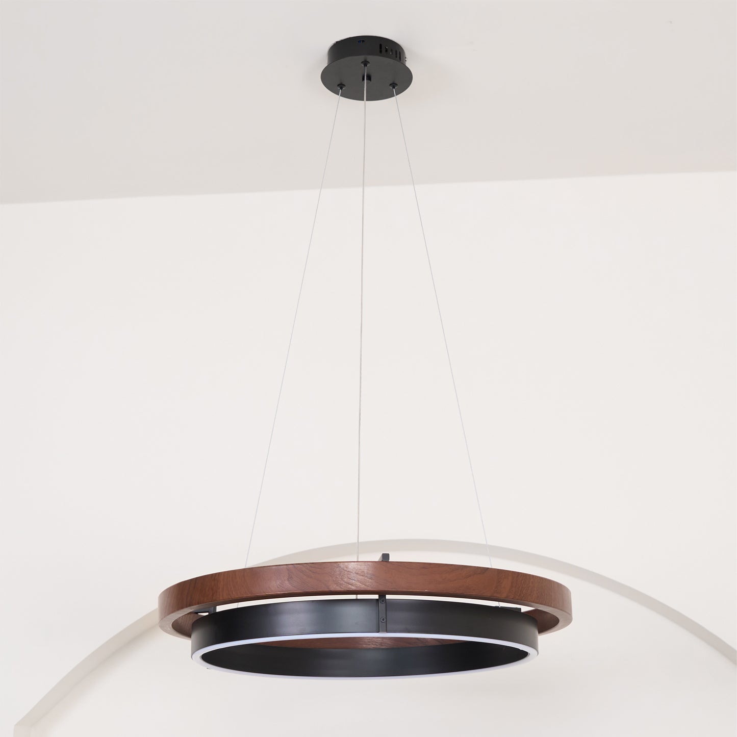 Muto Lampadario ad Anello in Legno