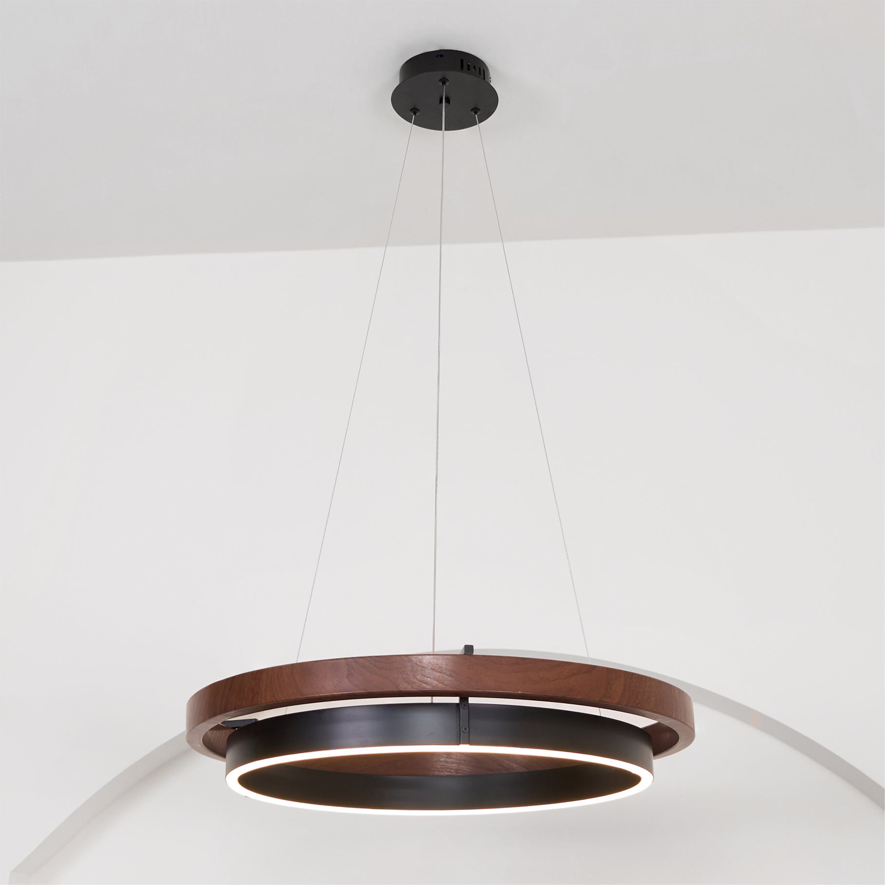 Muto Lampadario ad Anello in Legno