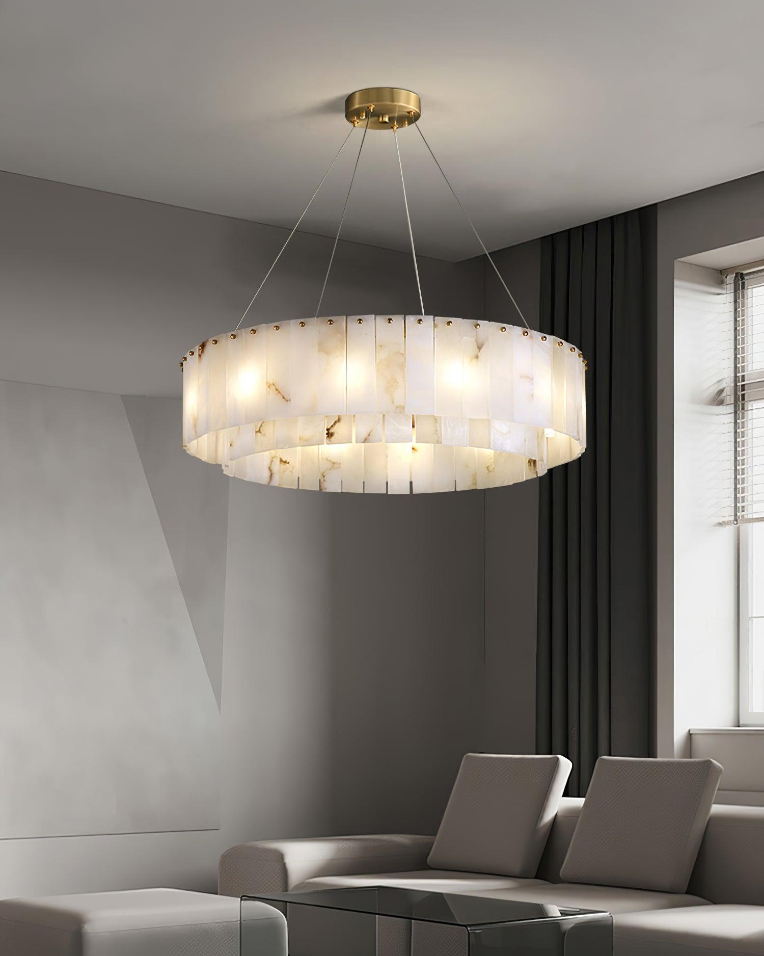 Zelaean Alabaster Round Pendant Light - Neutralighting