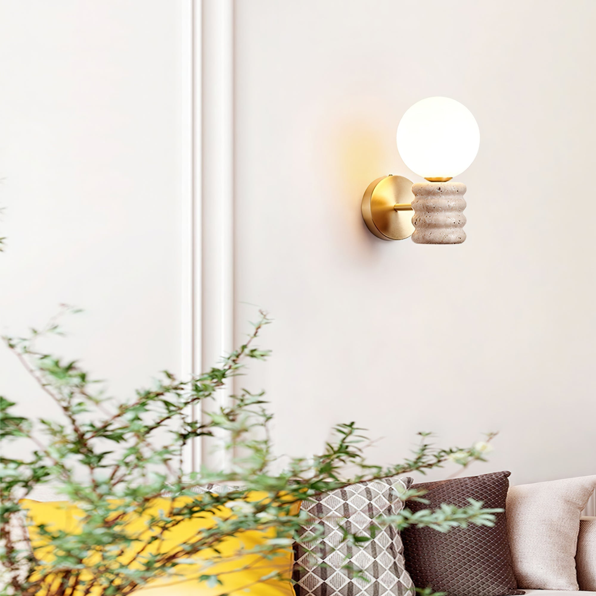 Zevelara Stacked Travertine Wall Light - Neutralighting